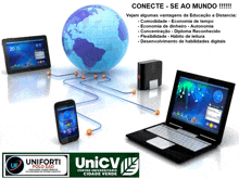 an advertisement for uniforti polo ead shows a laptop and a tablet