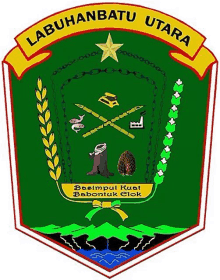 the coat of arms for labuhanbatu utara has a star on top of it