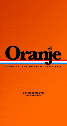 an orange background with the word oranje in black