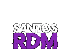 a logo for santos rdm is purple and white