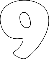 a black and white outline of the number 9