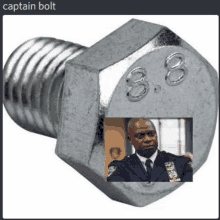 a picture of a man in a police uniform is on a screw .