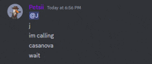 a screenshot of a discord conversation between petsii and j