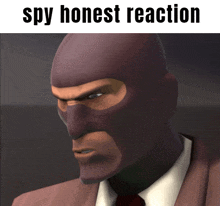 a picture of a spy with the words spy honest reaction