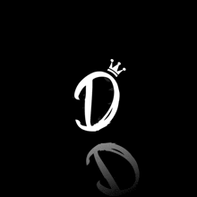 a white letter d with a crown on top