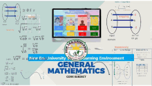 a poster for general mathematics core subject is displayed on a computer screen