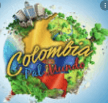 a blurred image of a globe with the word colombia written on it