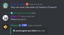 a screenshot of a discord conversation between ducko and pheoyu