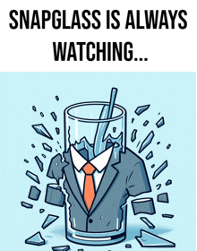 a cartoon of a man in a suit and tie breaking a glass