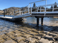 a dock with a staircase leading up to it