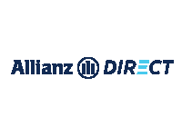 the logo for allianz direct is blue and white