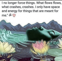 i no longer force things . what flows flows , what crashes , crashes .