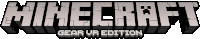 a logo for the minecraft gear vr edition game