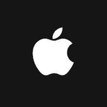 the apple logo is on a black background .