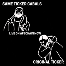 a poster that says same ticker cabals live on apechain now original ticker