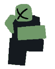 a pixel art drawing of a person with a cross on their face