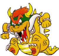 a cartoon drawing of bowser from super mario with horns