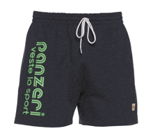 a pair of black shorts that say panzeni