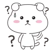 a cartoon of a bear with a question mark around it