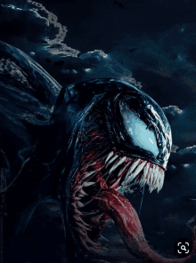 a picture of venom with his tongue hanging out