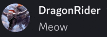 a picture of a dragon with a santa hat and the name dragonrider meow