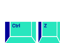 a computer keyboard with the ctrl and z keys on it