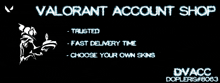 a black background with the words " valorant account shop "