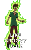 a cartoon character with the words like groovy dude