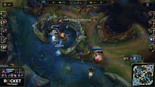 a league of legends game is being played between baron and blager