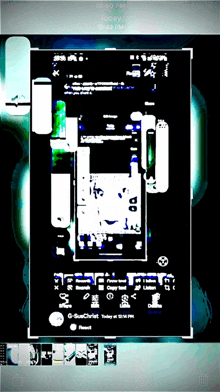 a phone screen shows a picture of a circuit board and says today at 12:45 pm