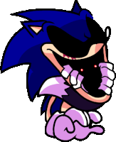 a cartoon drawing of a sonic the hedgehog wearing a purple sweater and gloves .