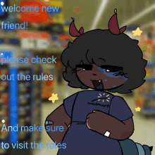 a drawing of a walmart employee says welcome new friend