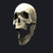 a skull with its mouth open on a dark background .