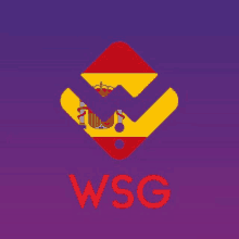 a logo for wsg with a spanish flag in the middle