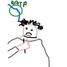 a drawing of a person with the word agta written on it