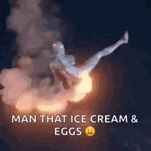 a man that ice cream and eggs explosion