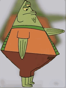 a cartoon character with a triangle head and a triangle body