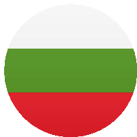 a circle with a green white and red flag on it