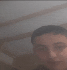 a blurry picture of a man 's face with a blurred background