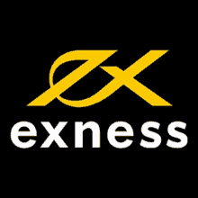 a black background with a yellow x and the word exness