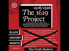 a poster for the 1619 project has a cross in the middle