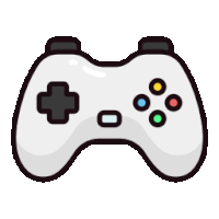 a cartoon illustration of a white video game controller with a cross on it .