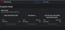 a screenshot of the vital scrims na custom host screen
