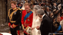 a bride and groom are standing next to each other in front of a crowd with a caption that says gif aficionadoda