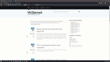 a computer screen shows a page that says " vacbanned " on it