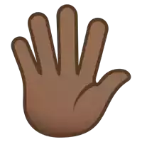 a drawing of a brown hand with a white background