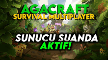 a poster for agacraft survival multiplayer in green and black letters