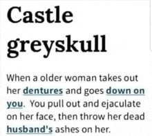 a definition of the word castle greyskull