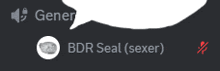 a white speech bubble with the words gener and bdr seal on it