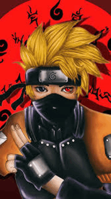 naruto is wearing a mask and holding a sword in his hand .